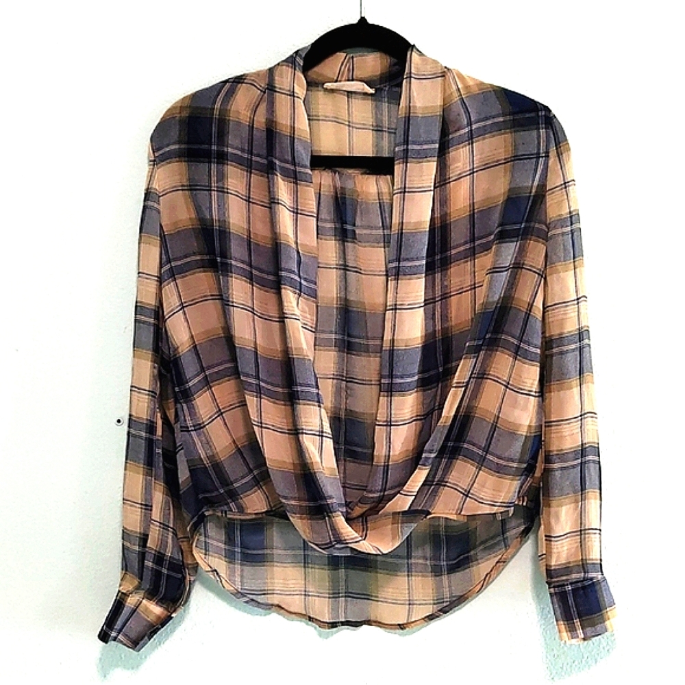 Sheer Cowboy Plaid Blouse